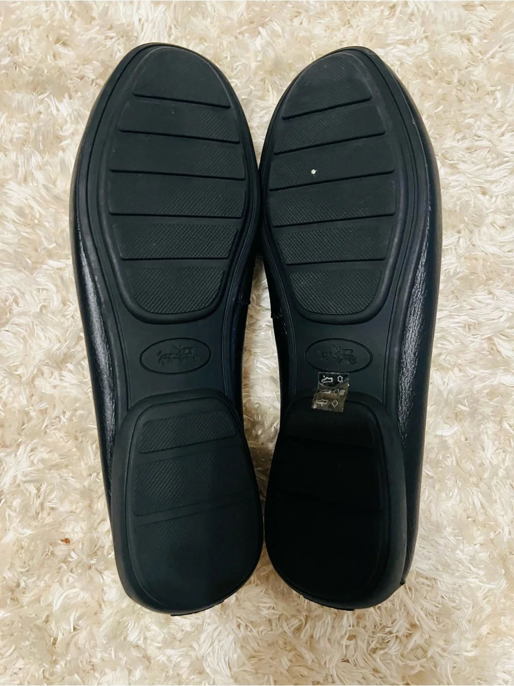 COACH Odette Black Pebbled Leather Loafers